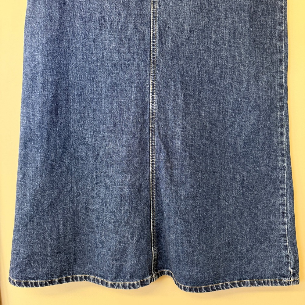 Vintage Tommy Hilfiger Jeans Y2K Cowgirl Denim Maxi Skirt Patch Pocket Size 14 - Picture 4 of 14